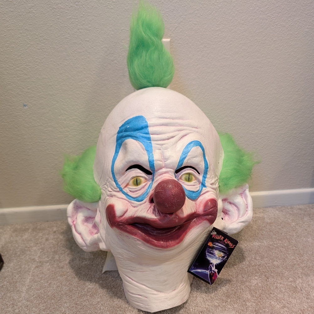 Clown Mask with Green Hair and Blue Accents